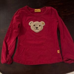 Cozy Red Bear Long Sleeve Kids Tee